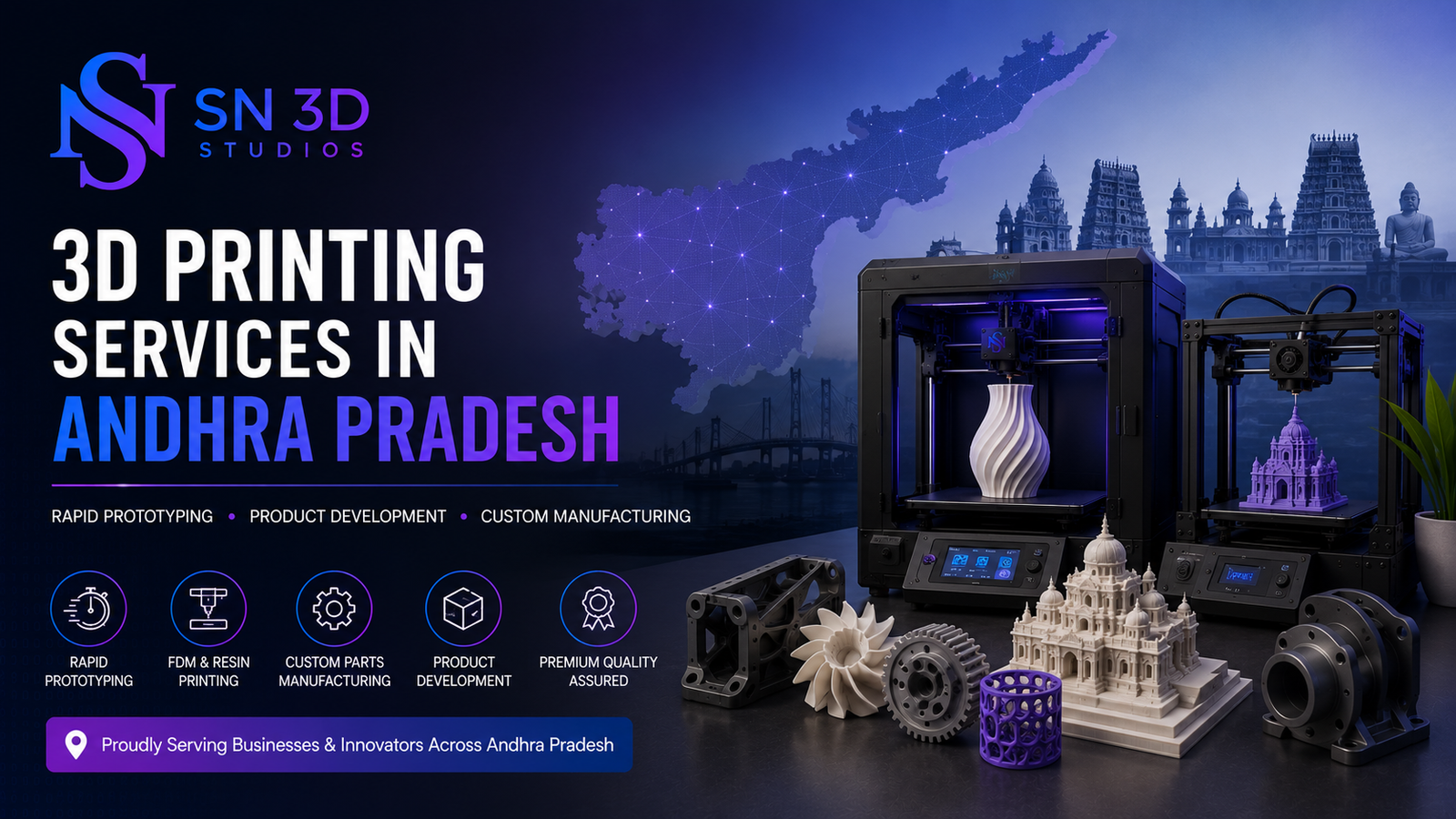 Professional 3D Printing Services Across Andhra Pradesh by SN 3D Studios