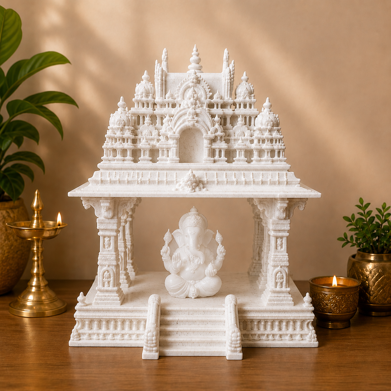 Mini 6 Pillar Temple Mandir with Custom Idol | 3D Printed Home Temple - Image 5