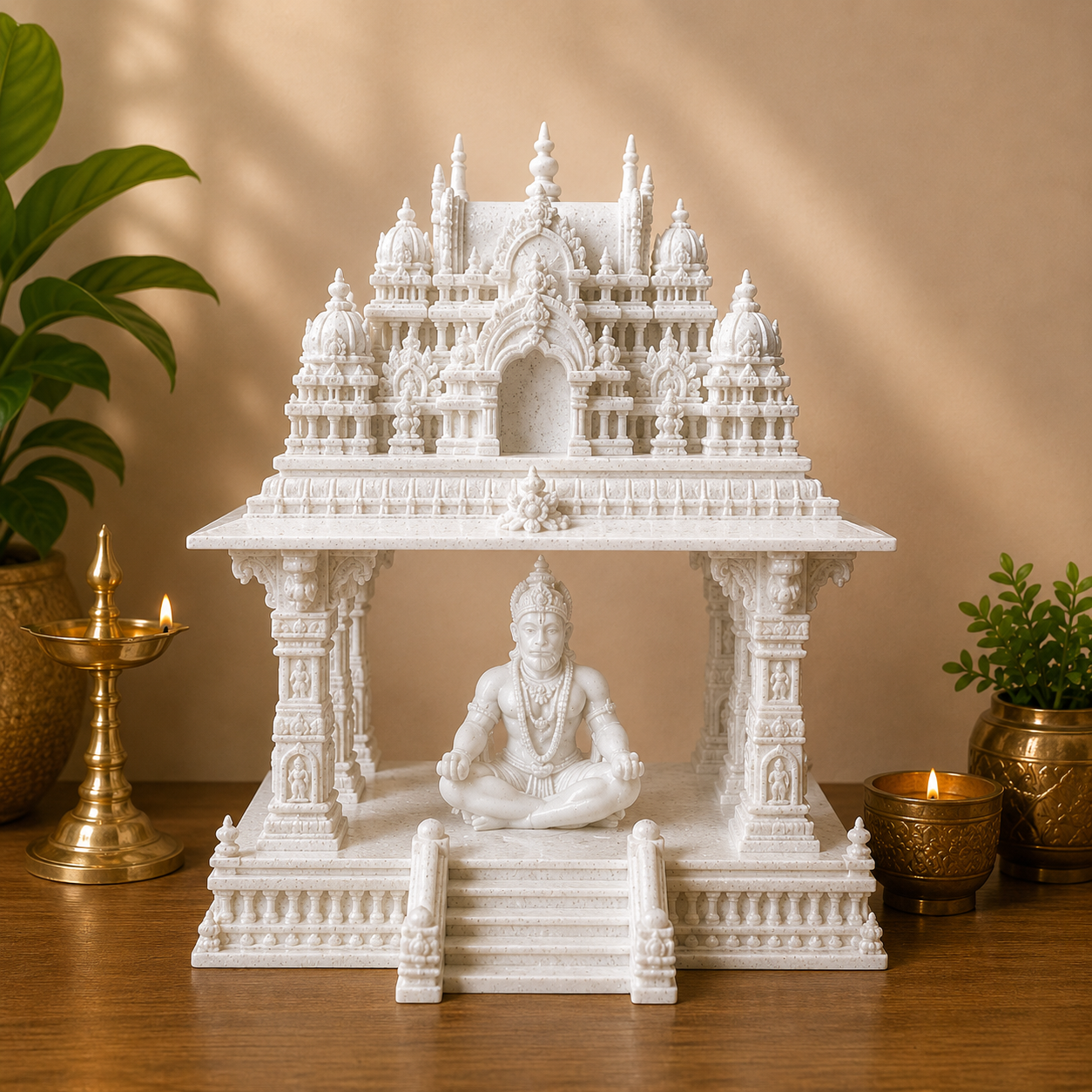 Mini 6 Pillar Temple Mandir with Custom Idol | 3D Printed Home Temple - Image 6