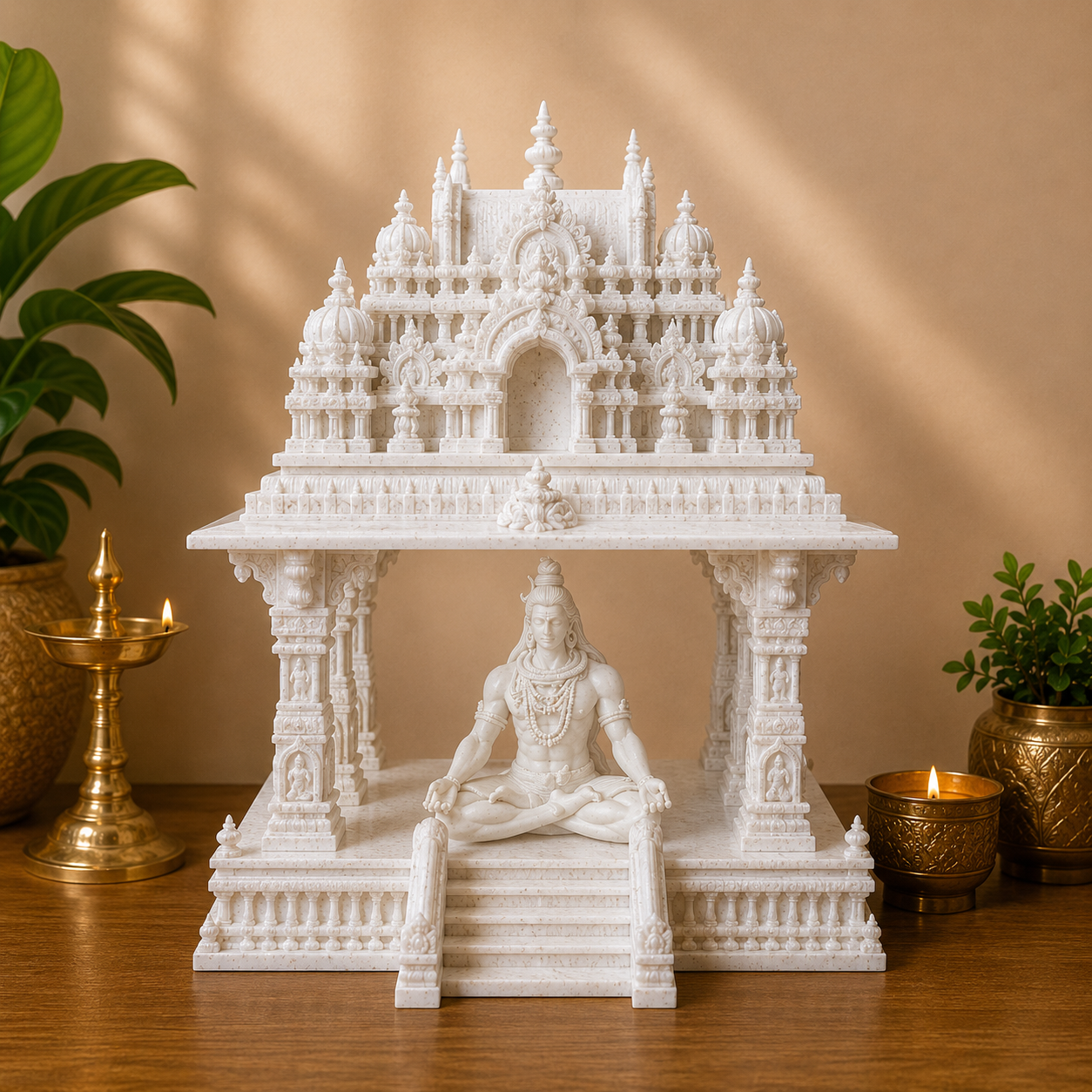 Mini 6 Pillar Temple Mandir with Custom Idol | 3D Printed Home Temple - Image 7