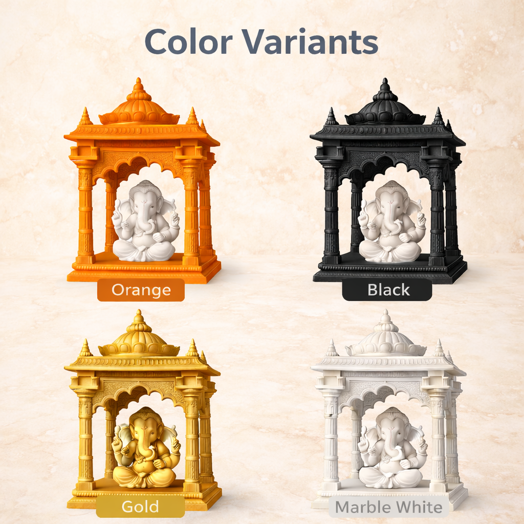 Mini Ganesha Temple Mandir | 3D Printed Home Decor & Car Dashboard Idol - Image 2