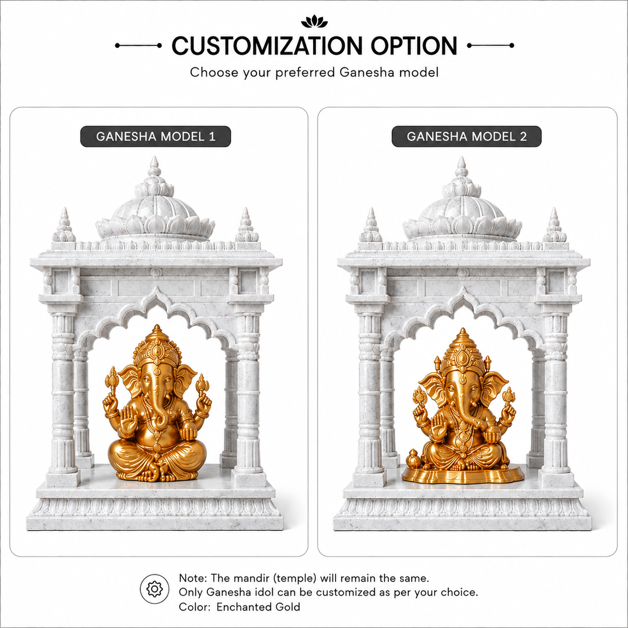 Mini Ganesha Temple Mandir | 3D Printed Home Decor & Car Dashboard Idol - Image 5