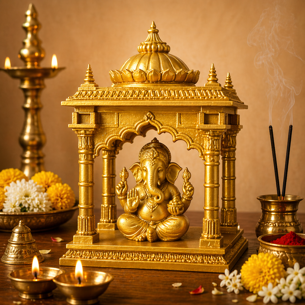 Mini Ganesha Temple Mandir | 3D Printed Home Decor & Car Dashboard Idol - Image 4